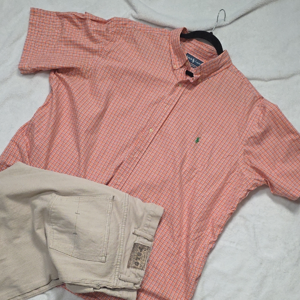 Ralph Lauren Orange Plaid Casual Shirt